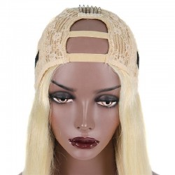 U-Part Wig, Color #613 (Platinum Blonde), Made With Remy Indian Human Hair