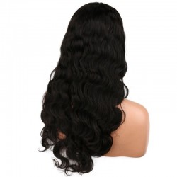 U-Part Wig, Body Wave, Color #1 (Jet Black), Made With Remy Indian Human Hair