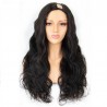 U-Part Wig, Body Wave, Color #1B (Off Black), Made With Remy Indian Human Hair