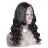 U-Part Wig, Loose Wavy, Color #1 (Jet Black), Made With Remy Indian Human Hair