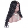 U-Part Wig, Curly, Color #1 (Jet Black), Made With Remy Indian Human Hair