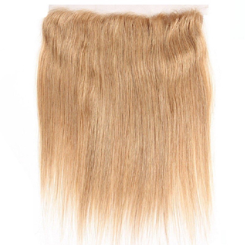Lace Frontal Closure (13x4) Hair Extensions, Colour #27 (Honey Blonde), Made With Remy Indian Human Hair