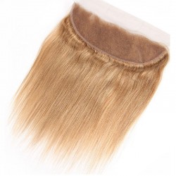 Lace Frontal Closure (13x4) Hair Extensions, Colour #27 (Honey Blonde), Made With Remy Indian Human Hair