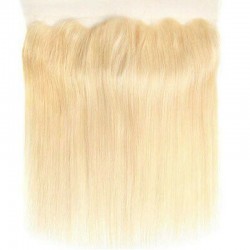 Lace Frontal Closure (13x4) Hair Extensions, Colour #613 (Platinum Blonde), Made With Remy Indian Human Hair
