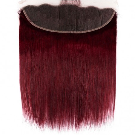 Lace Frontal Closure (13x4) Hair Extensions, Colour #530 (Red Wine), Made With Remy Indian Human Hair