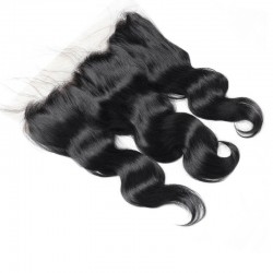 Lace Frontal Closure (13x4) Hair Extensions, Body Wave, Colour #1 (Jet Black), Made With Remy Indian Human Hair