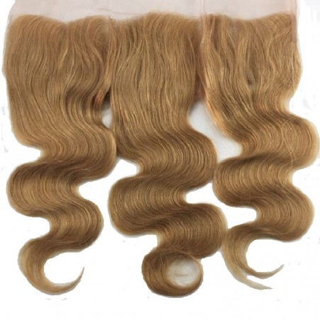 Lace Frontal Closure (13x4) Hair Extensions, Body Wave, Colour #10 (Golden Brown), Made With Remy Indian Human Hair