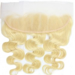 Lace Frontal Closure (13x4) Hair Extensions, Body Wave, Colour #22 (Light Pale Blonde), Made With Remy Indian Human Hair