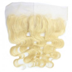 Lace Frontal Closure (13x4) Hair Extensions, Body Wave, Colour #22 (Light Pale Blonde), Made With Remy Indian Human Hair