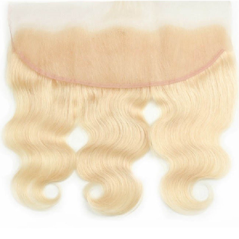 Lace Frontal Closure (13x4) Hair Extensions, Body Wave, Colour #60 (Lightest Blonde), Made With Remy Indian Human Hair
