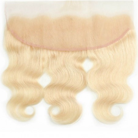 Lace Frontal Closure (13x4) Hair Extensions, Body Wave, Colour #60 (Lightest Blonde), Made With Remy Indian Human Hair