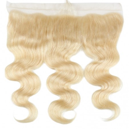Lace Frontal Closure (13x4) Hair Extensions, Body Wave, Colour #613 (Platinum Blonde), Made With Remy Indian Human Hair