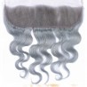 Lace Frontal Closure (13x4) Hair Extensions, Body Wave, Colour #Silver, Made With Remy Indian Human Hair