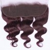 Lace Frontal Closure (13x4) Hair Extensions, Body Wave, Colour #99j (Burgundy), Made With Remy Indian Human Hair