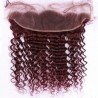 Lace Frontal Closure (13x4) Hair Extensions, Deep Wavy, Colour #99j (Burgundy), Made With Remy Indian Human Hair