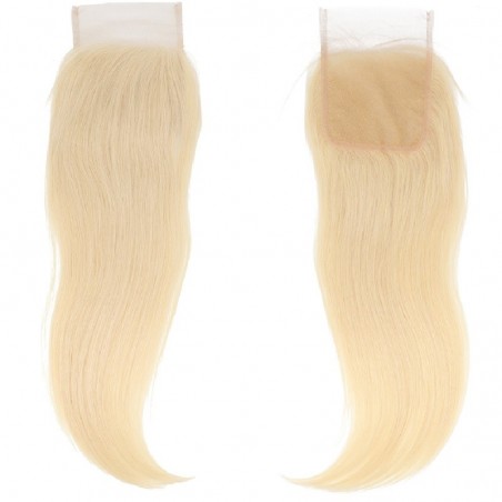 Top Closure Hair Extensions, Free Part, Colour #22 (Light Pale Blonde), Made With Remy Indian Human Hair