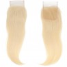 Top Closure Hair Extensions, Free Part, Colour #22 (Light Pale Blonde), Made With Remy Indian Human Hair