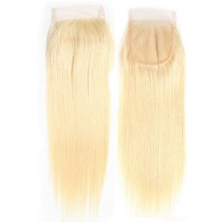 Top Closure Hair Extensions, Free Part, Colour #60 (Lightest Blonde), Made With Remy Indian Human Hair