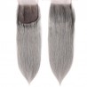 Top Closure Hair Extensions, Free Part, Colour #Silver, Made With Remy Indian Human Hair