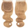 Top Closure Hair Extensions, Free Part, Body Wave, Colour #27 (Honey Blonde), Made With Remy Indian Human Hair