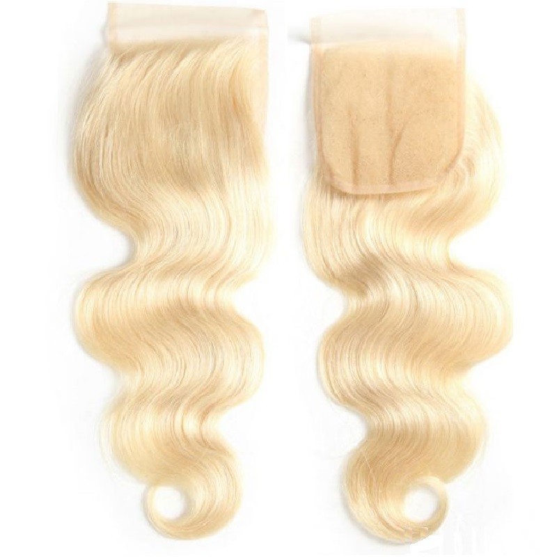 Top Closure Hair Extensions, Free Part, Body Wave, Colour #60 (Lightest  Blonde), Made With Remy Indian Human Hair