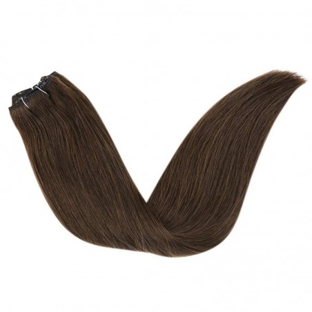 Micro Ring Weft Hair Extensions, Colour #2 (Darkest Brown), Made With Remy Indian Human Hair
