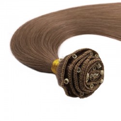 Micro Ring Weft Hair Extensions, Colour #6 (Medium Brown), Made With Remy Indian Human Hair
