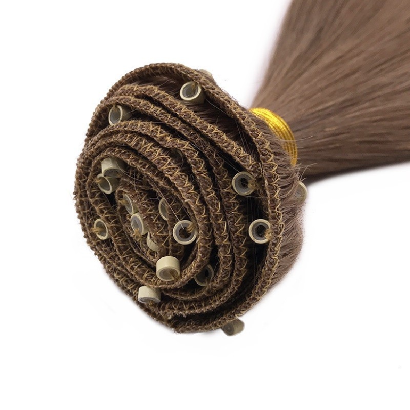 Micro Ring Weft Hair Extensions, Colour #6 (Medium Brown), Made With Remy Indian Human Hair