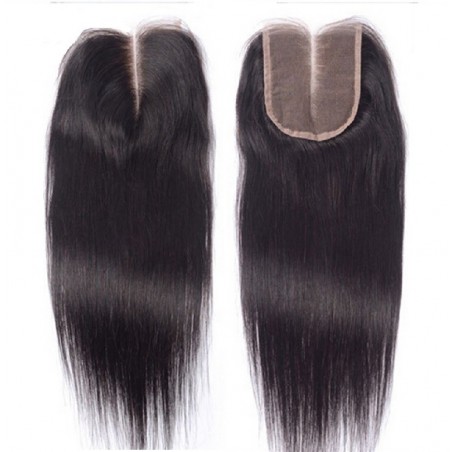 Top Closure Hair Extensions, Middle Part, Colour #1B (Off Black), Made With Remy Indian Human Hair