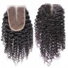 Top Closure Hair Extensions, Middle Part, Curly, Colour #1B (Off Black), Made With Remy Indian Human Hair