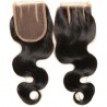 Top Closure Hair Extensions, Three-Part, Body Wave, Colour #1B (Off Black), Made With Remy Indian Human Hair