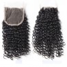 Top Closure Hair Extensions, Free Part, Curly, Colour #1 (Jet Black), Made With Remy Indian Human Hair