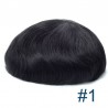 Men’s Wig - Toupee, Ultra-Thin Skin Base 0.03mm, Color 1 (Jet Black), Made With Remy Indian Human Hair