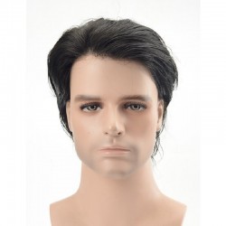 Men’s Wig - Toupee, Ultra-Thin Skin Base 0.03mm, Color #1A (Black), Made With Remy Indian Human Hair