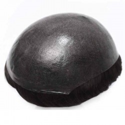 Men’s Wig - Toupee, Ultra-Thin Skin Base 0.03mm, Color #1A (Black), Made With Remy Indian Human Hair