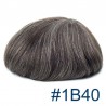 Men’s Wig - Toupee, Ultra-Thin Skin Base 0.03mm, Color #1B40 (Off Black with 40% Grey Hair), Made With Remy Indian Human Hair