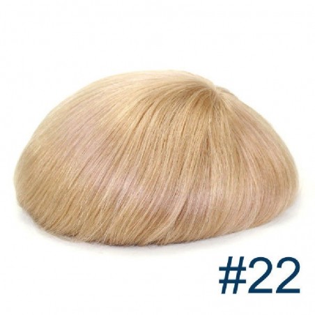 Men’s Wig - Toupee, Ultra-Thin Skin Base 0.03mm, Color #22 (Light Blonde), Made With Remy Indian Human Hair