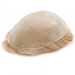 Men’s Wig - Toupee, Ultra-Thin Skin Base 0.03mm, Color #22 (Light Blonde), Made With Remy Indian Human Hair
