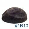 Men’s Wig - Toupee, Super-Thin Skin Base 0.06mm, Color #1B10 (Off Black with 10% Grey Hair), Made With Remy Indian Human Hair