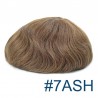 Men’s Wig - Toupee, Super-Thin Skin Base 0.08mm, Color #7ASH (Light Brown with Ash Tone), Made With Remy Indian Human Hair