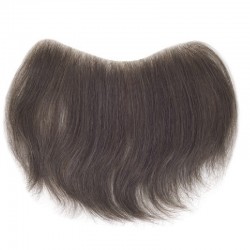 Men's Frontal Hairpiece Specially Designed to Cover Receding Hairline, Color #2 (Darkest Brown), Made With Remy Indian Hair