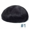 Men’s Wig - Toupee, Full French Lace Base, Color #1 (Jet Black), Made With Remy Indian Human Hair