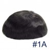 Men’s Wig - Toupee, Full French Lace Base, Color #1A (Black), Made With Remy Indian Human Hair