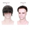 Men’s Wig - Toupee, Full French Lace Base, Color #1B (Off Black), Made With Remy Indian Human Hair