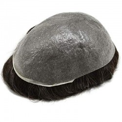Men’s Wig - Toupee, Ultra-Thin Skin Base 0.03mm, Color #1B05 (Off Black with 5% Grey Hair), Made With Remy Indian Human Hair