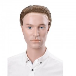 Men’s Wig - Toupee, Full French Lace Base, Color #6 (Medium Brown), Made With Remy Indian Human Hair