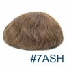 Men’s Wig - Toupee, Full French Lace Base, Color #7ASH (Light Brown with Ash Tone), Made With Remy Indian Human Hair
