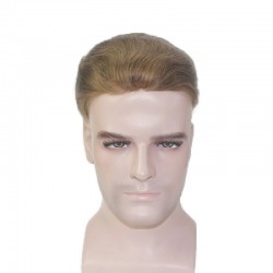 Men’s Wig - Toupee, Full French Lace Base, Color #7ASH (Light Brown with Ash Tone), Made With Remy Indian Human Hair