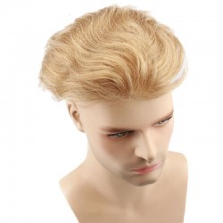 Men’s Wig - Toupee, Full French Lace Base, Color #22 (Light Blonde), Made With Remy Indian Human Hair