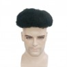 Men’s Wig - Toupee, Afro Curl, Transparent Thin Skin Base 0.08mm, Color #1 (Jet Black), Made With Remy Indian Human Hair